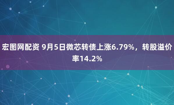 宏图网配资 9月5日微芯转债上涨6.79%，转股溢价率14.2%